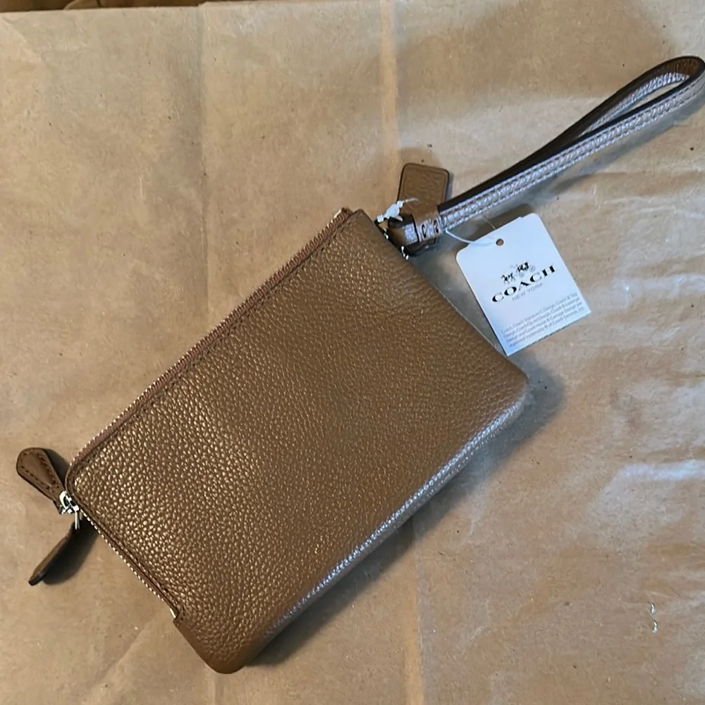 Coach Tan Leather Wristlet - Picture 5 of 5